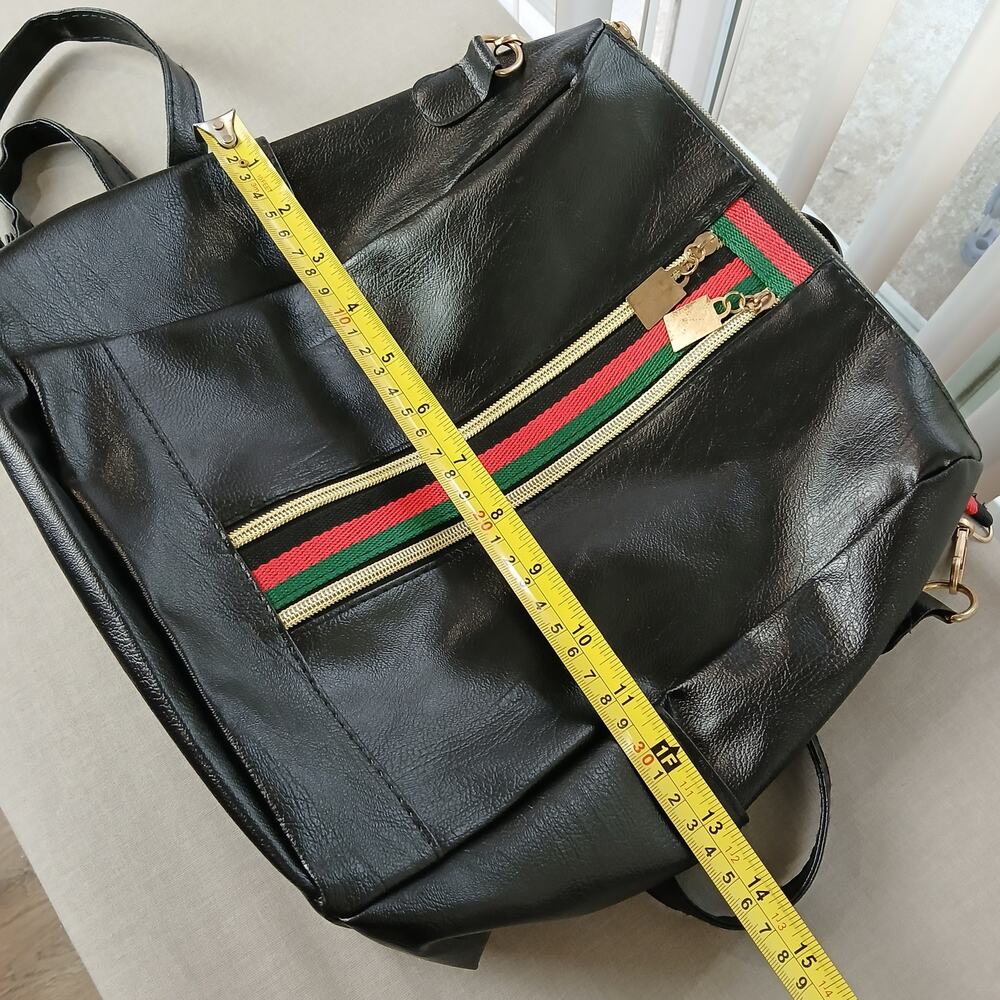 Mini Double Zippers Oxford Backpack EUC repaired T&J Designs spacious - Picture 9 of 10